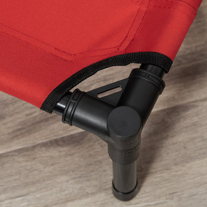 Pawhut Cama Elevada Perros Con Malla Transpirable Tela Oxford 76x61x18 Cm Rojo_3
