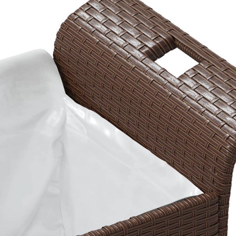 Vidaxl Banco De Jardín Con Cojín Ratán Sintético Marrón 116x46x57 Cm_5