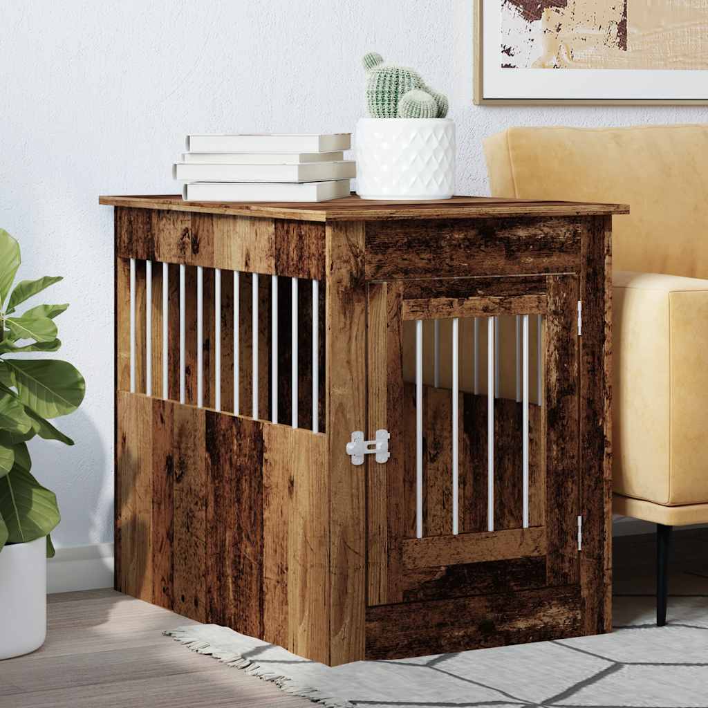 Jaula Para Perros Madera De Ingeniería Madera Vieja 55x80x68 Cm_2
