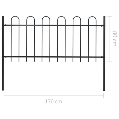 Valla De Jardín Con Puntas De Aro Acero Negro 1,7 M / Vetonek_4