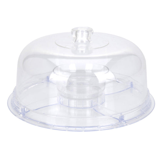 Well Home Plato Para Tarta Con Cúpula Multifuncional De 6 Usos, Material Ps Transparente Ø30,5 Cm_0