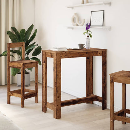 Mesa Alta De Bar Madera Ingeniería Envejecida 102x50x103,5 Cm_1