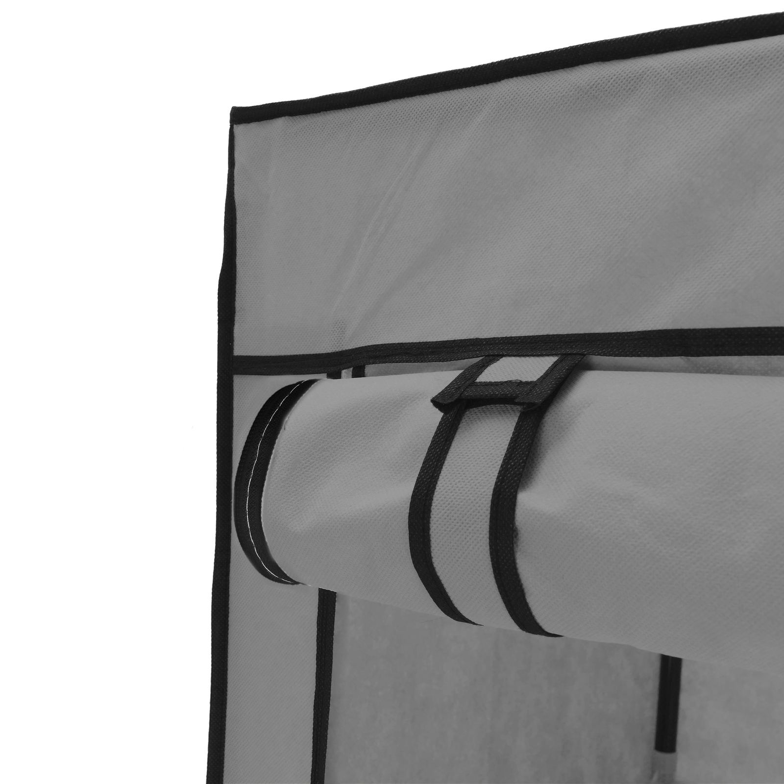 Armario Ropero Guardarropa De Tela Desmontable 70 X 45 X 155 Cm Gris Con Puerta Enrollable_2