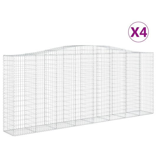 Cestas De Gaviones 4 Uds Forma De Arco Hierro 400x50x160/180 Cm_0