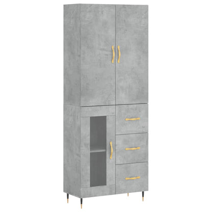 Aparador Alto Madera Contrachapada Gris Hormigón 69,5x34x180 Cm_1
