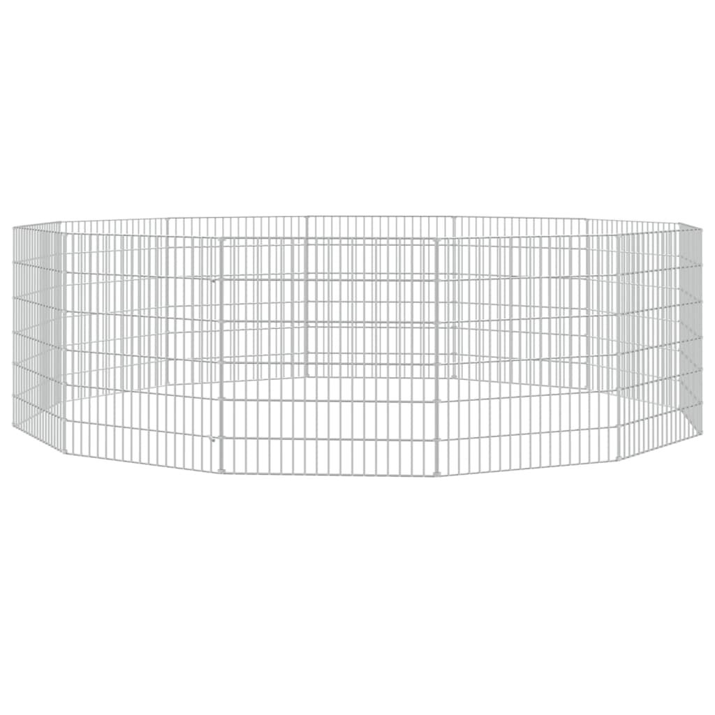 Vidaxl Recinto Animales Corral 12 Paneles Hierro Galvanizado 54x60 Cm_0