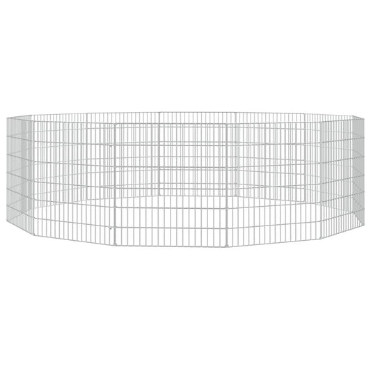Vidaxl Recinto Animales Corral 12 Paneles Hierro Galvanizado 54x60 Cm_0