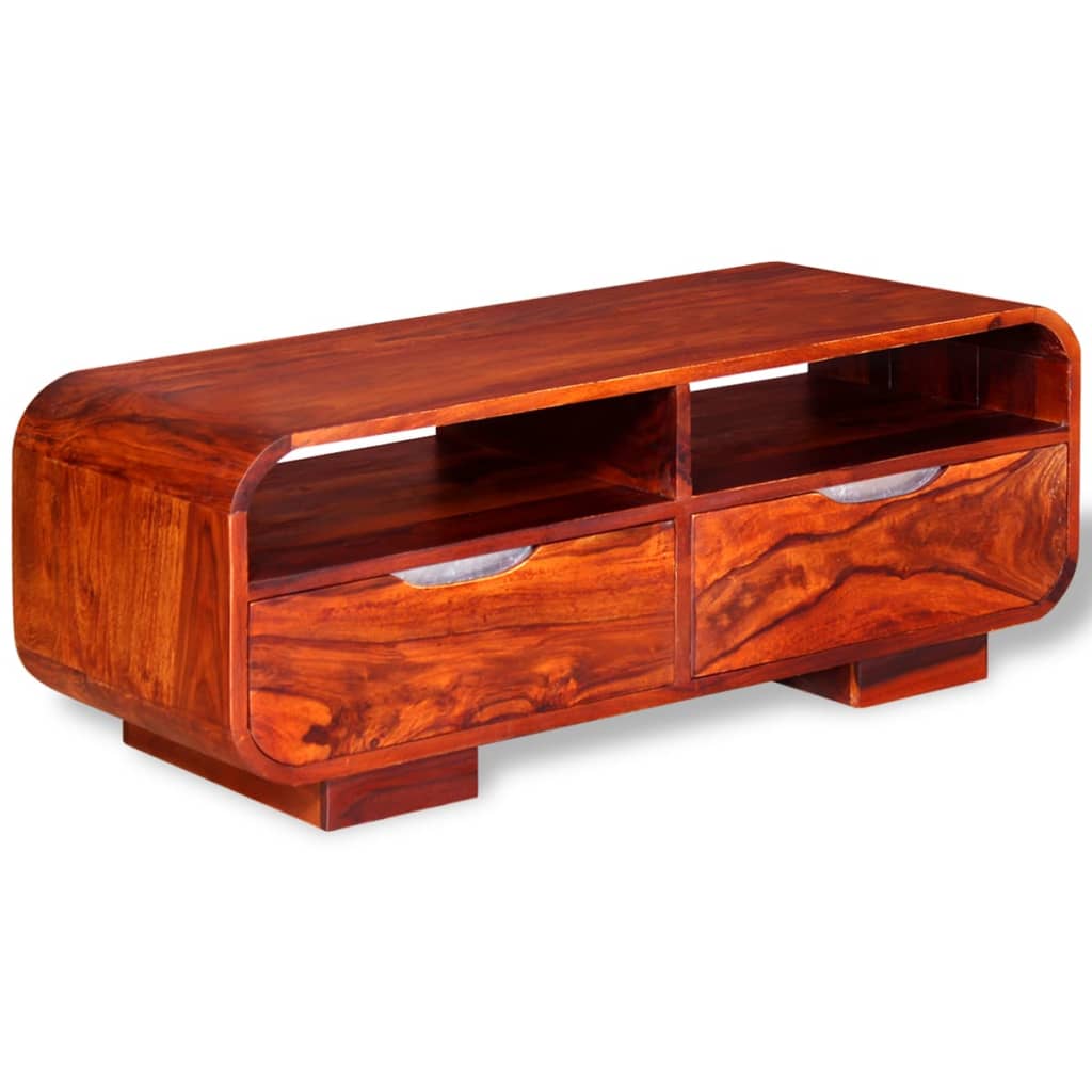 Mesa De Centro De Madera Maciza De Sheesham 90x40x35 Cm_3
