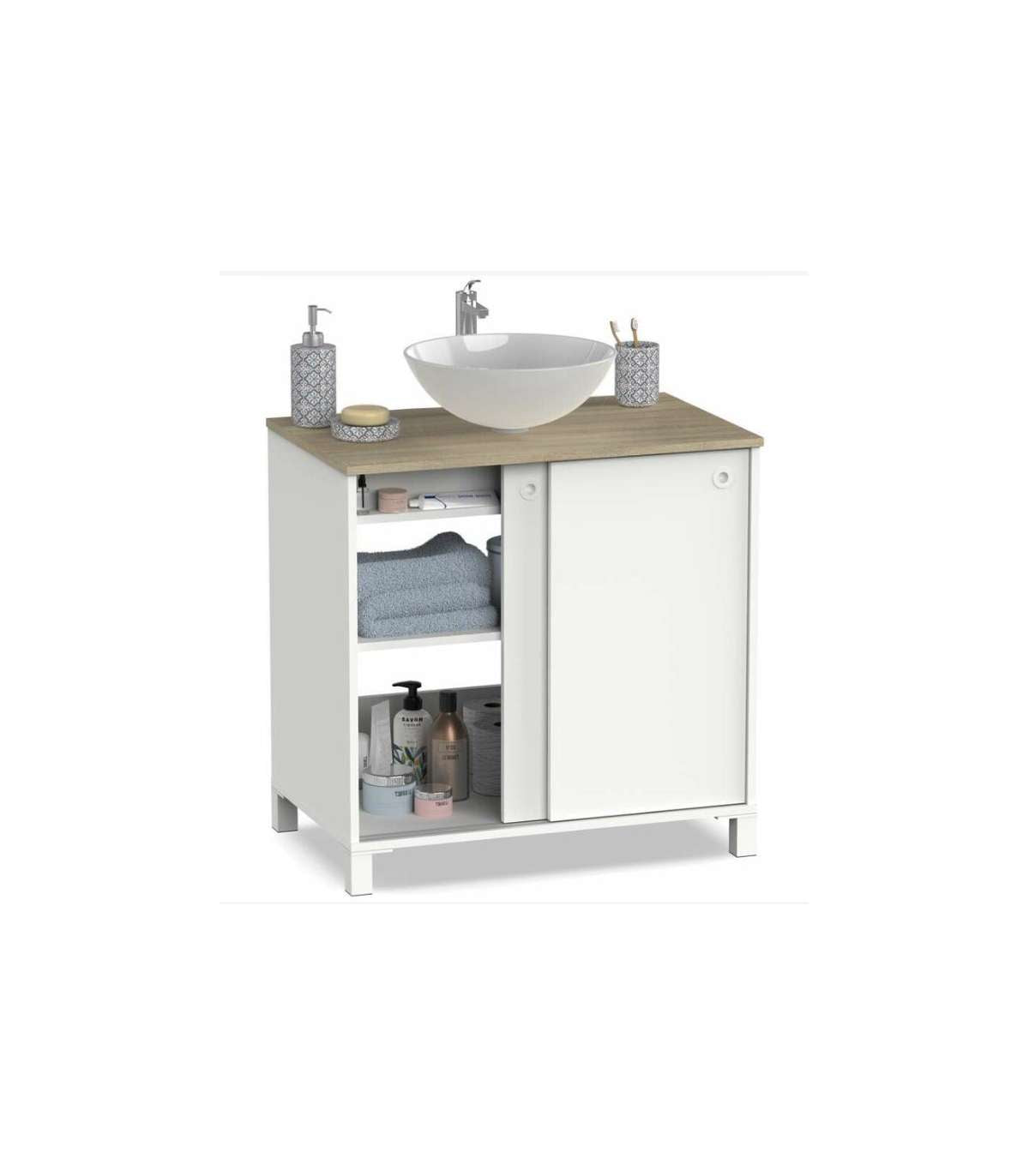 Mueble De Lavabo Sella 80cm (ancho) X 81 Cm (alto) X 51 Cm ( Fondo)_5