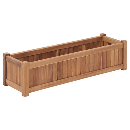 Arriate Elevado Madera Maciza De Teca 100x30x25 Cm_1