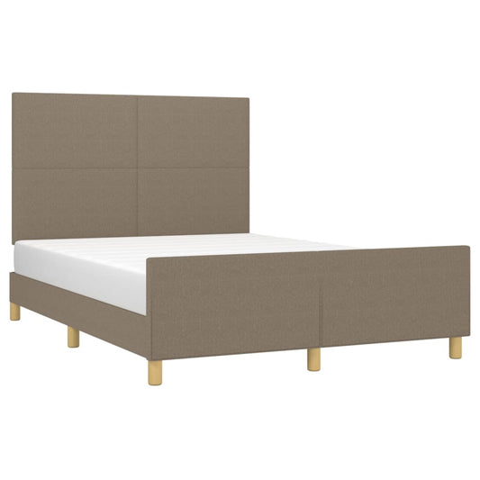 Estructura De Cama Con Cabecero De Tela Gris Taupe 140x190 Cm / Vetonek_0