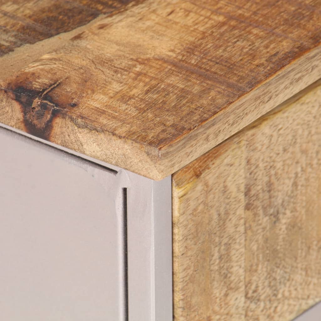 Mesita De Noche De Madera De Mango Rugosa 40x30x50 Cm_3
