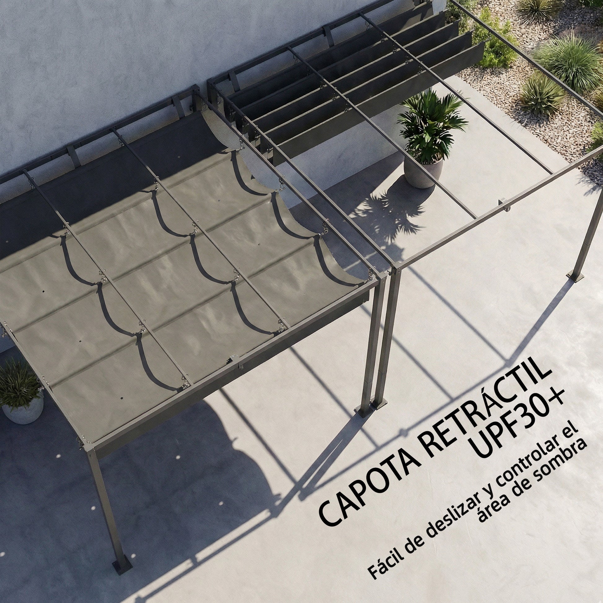 Outsunny Pérgola De Pared De Jardín 3x3 M_4