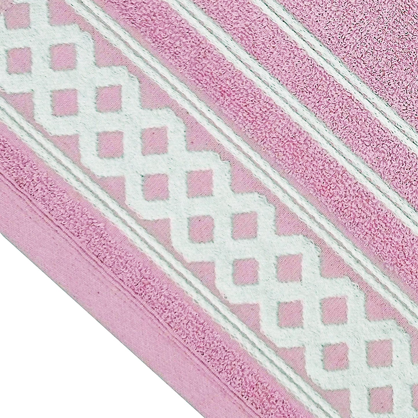 Juego De 3 Toallas De Baño De Algodón De Rizo 450 Gr/m2, De 50x30; 100x50; 150x100 Cm., Color Rosa Claro_4