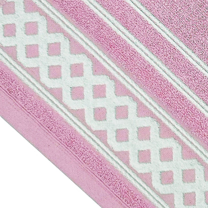 Juego De 3 Toallas De Baño De Algodón De Rizo 450 Gr/m2, De 50x30; 100x50; 150x100 Cm., Color Rosa Claro_4