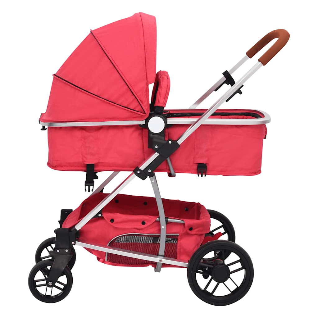 Vidaxl Carrito De Bebés 3 En 1 De Aluminio Rojo_3