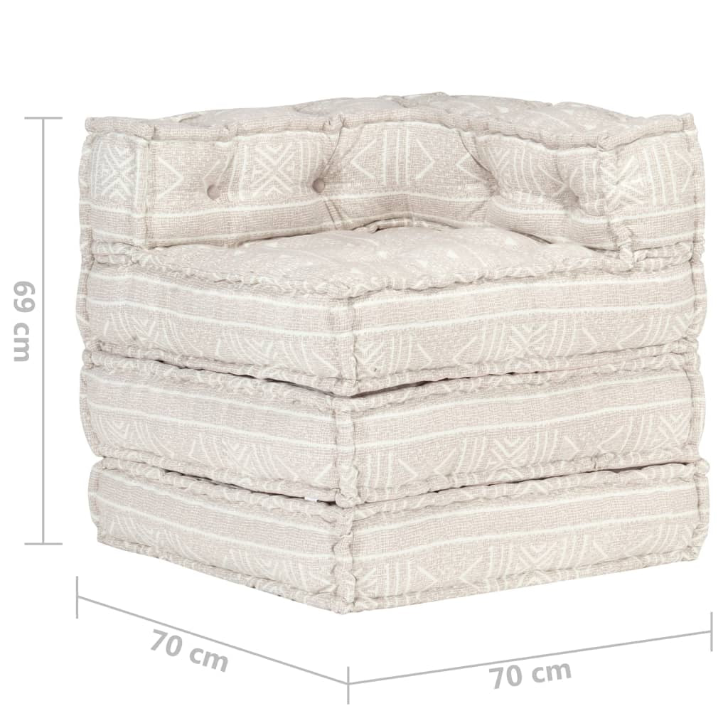 Vidaxl Puf Modular De Tela Beige_2