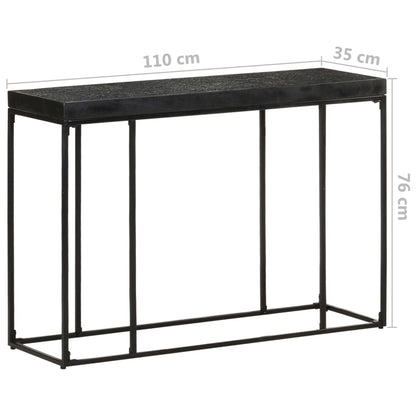 Mesa Consola Madera Maciza De Acacia Y Mango Negro 110x35x76 Cm_4