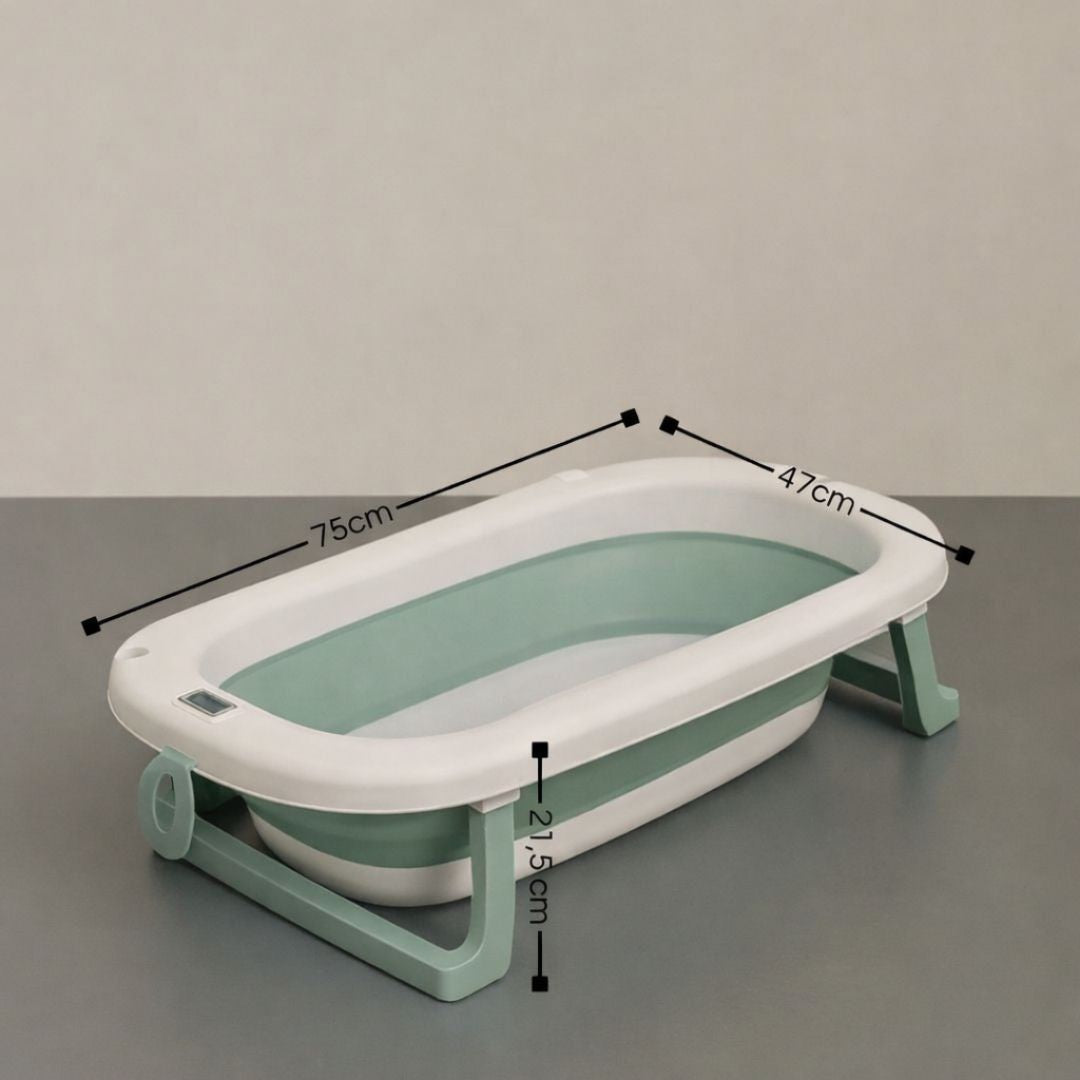 Bathby Bañera Plegable Verde Para Bebés, Cojín Reductor, Termómetro, Patas Antideslizantes (verde Pastel)_3