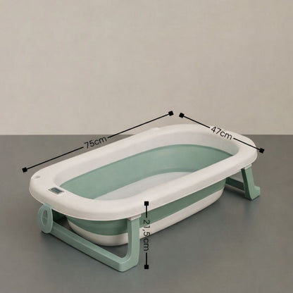 Bathby Bañera Plegable Verde Para Bebés, Cojín Reductor, Termómetro, Patas Antideslizantes (verde Pastel)_3