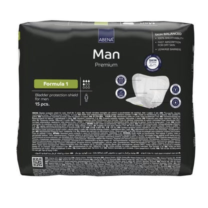 Protectores para la incontinencia masculina Fórmula 1 ABENA Man 15 uds