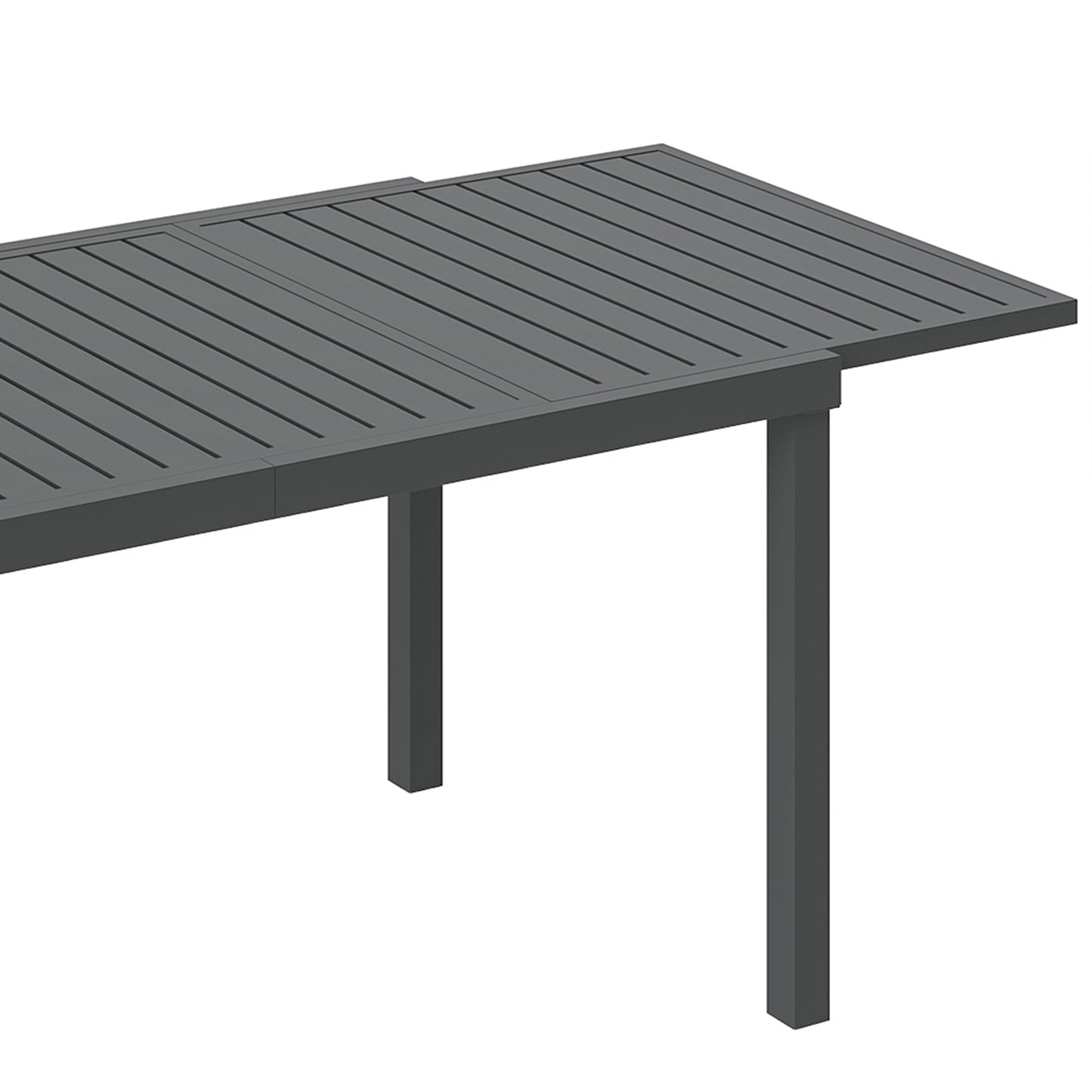 Outsunny Mesa De Jardín Extensible De Aluminio 150/225x85x75 Cm Gris Oscuro_3