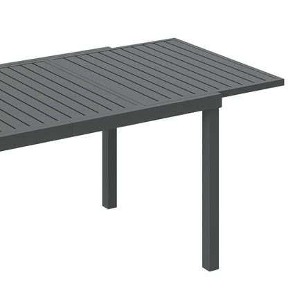 Outsunny Mesa De Jardín Extensible De Aluminio 150/225x85x75 Cm Gris Oscuro_3