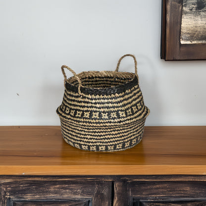 Wellhome - Cesta De Caña Negra Y Blanca_3