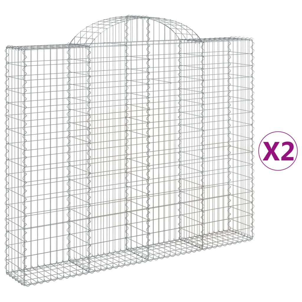 Cestas Gaviones 2 Uds Forma De Arco Hierro 200x30x160/180 Cm_0