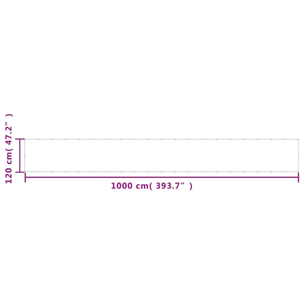 Vidaxl Pantalla De Balcón 100% Poliéster Oxford Blanco 120x1000 Cm_2