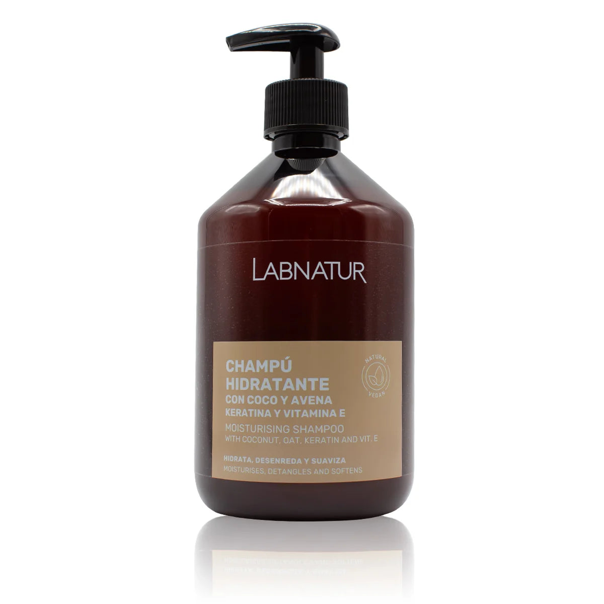 Champú Hidratante Coco y Avena con Keratina Labnatur 500 ml | Hidrata y Repara | Cabello Seco o Encrespado_0