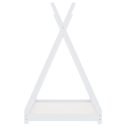 Vidaxl Estructura De Cama Infantil Madera Maciza Pino Blanca 70x140 Cm_3