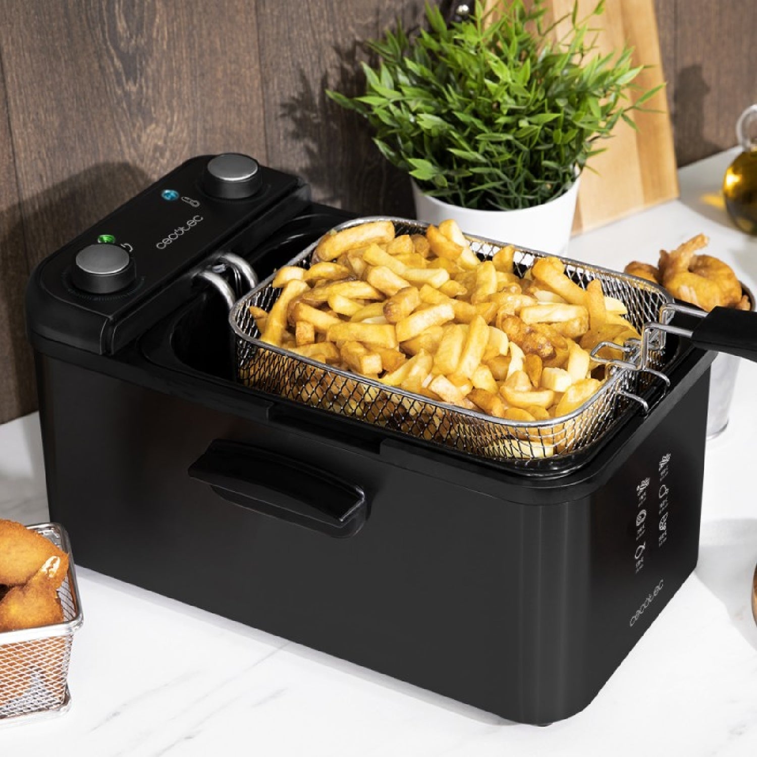 Freidora Eléctrica Cleanfry Infinity 3000 Black Freidora De 3 Litros De Capacidad De Aceite, Filtro Oilcleaner, 2400 W, Temporizador De 30 Minutos,_1