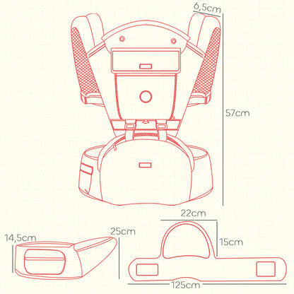 Aiyaplay Mochila Portabebés De Recién Nacido Hasta 36 Meses Carga 15 Kg Gris_2