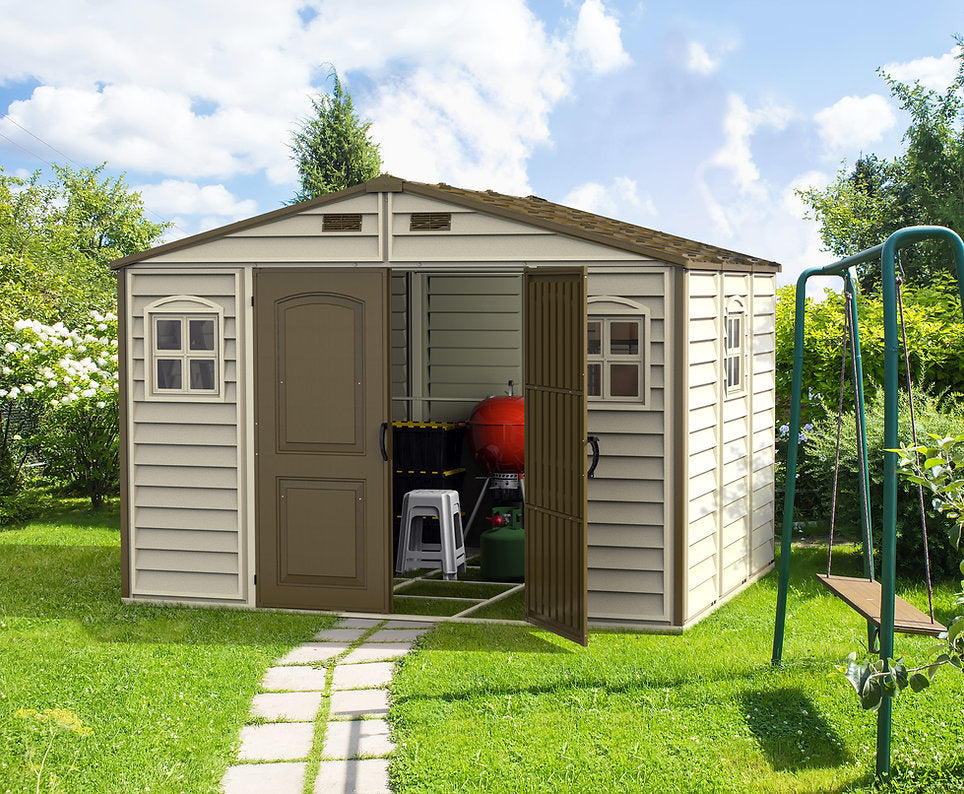 Caseta Jardín Woodside 10×8 Pvc Marfil/marrón_2