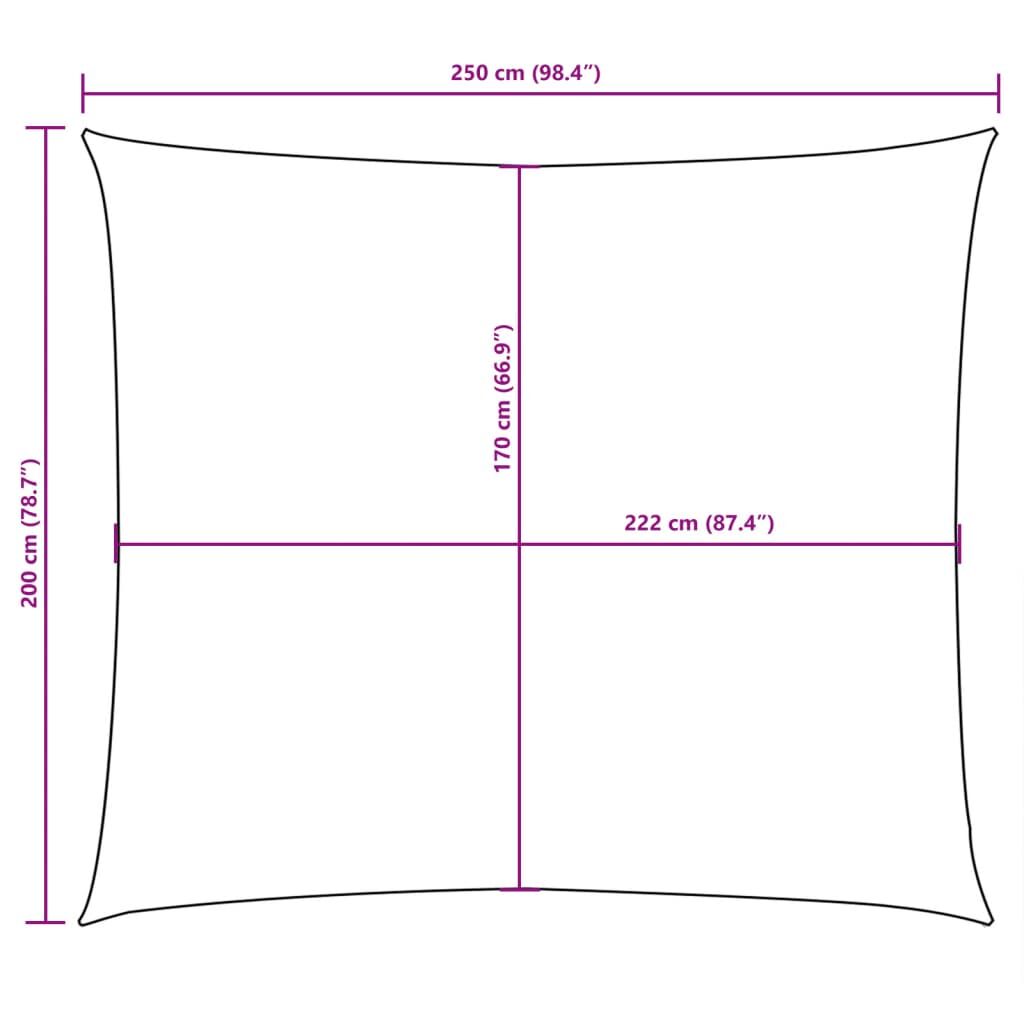 Vidaxl Toldo De Vela Rectangular Tela Oxford Gris Taupe 2x2,5 M_2