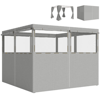 Outsunny 4 Paredes Laterales Para Cenador 3x3 M Protección Uv 30+ Gris Claro_0