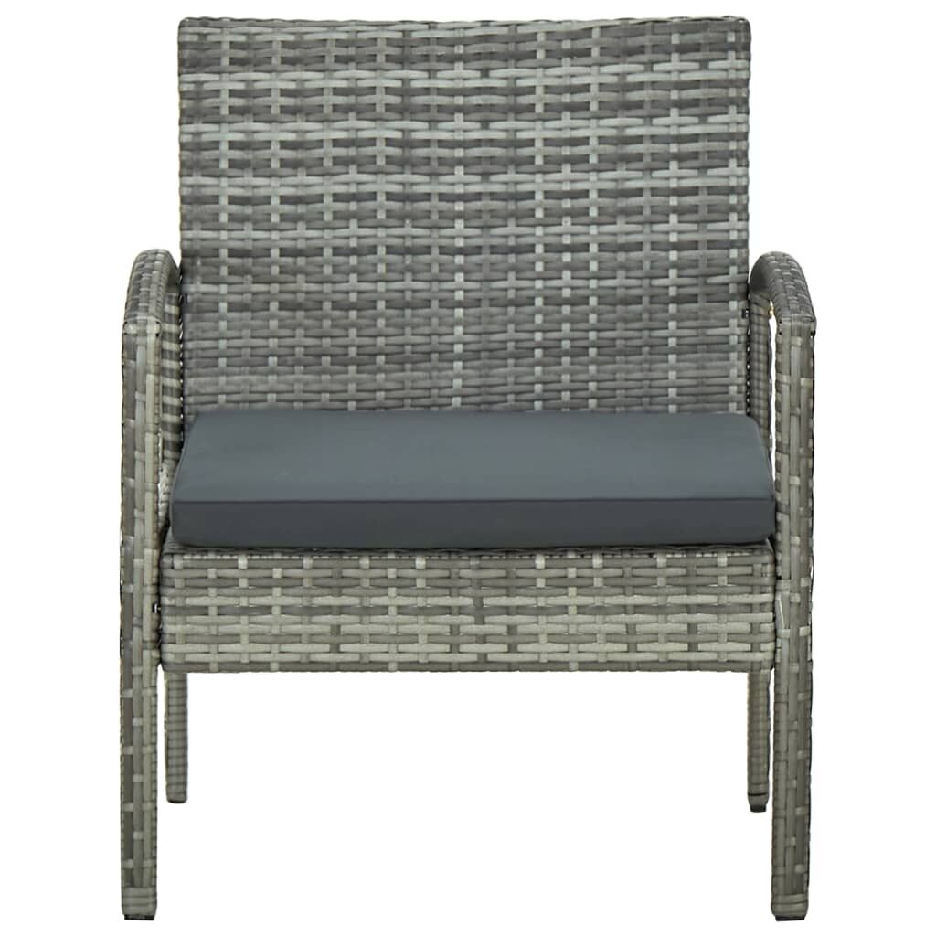 Vidaxl Silla De Jardín Con Cojín Ratán Sintético Gris_1