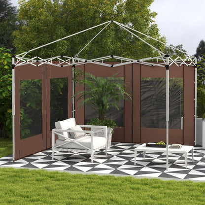 Outsunny Paredes Laterales Para Carpa De 2 Paneles 295x195 Cm Marrón_1