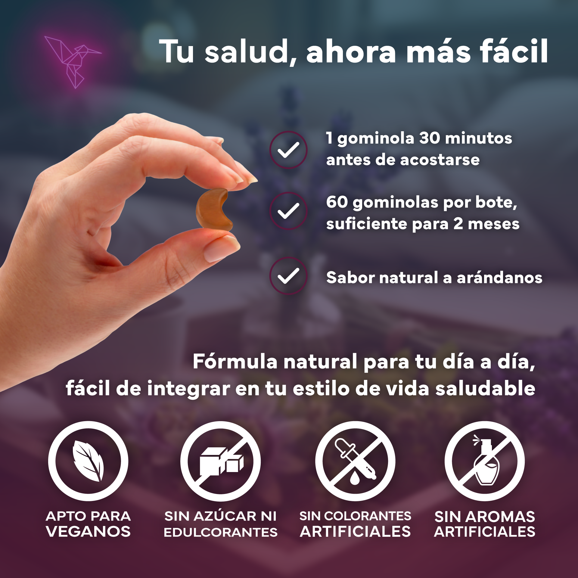 Pack 2x Melatonina En Gominolas Sin Azúcar De Con Extractos De Plantas De Sevens Nutrition. Descanso Y Sueño Reparador_4