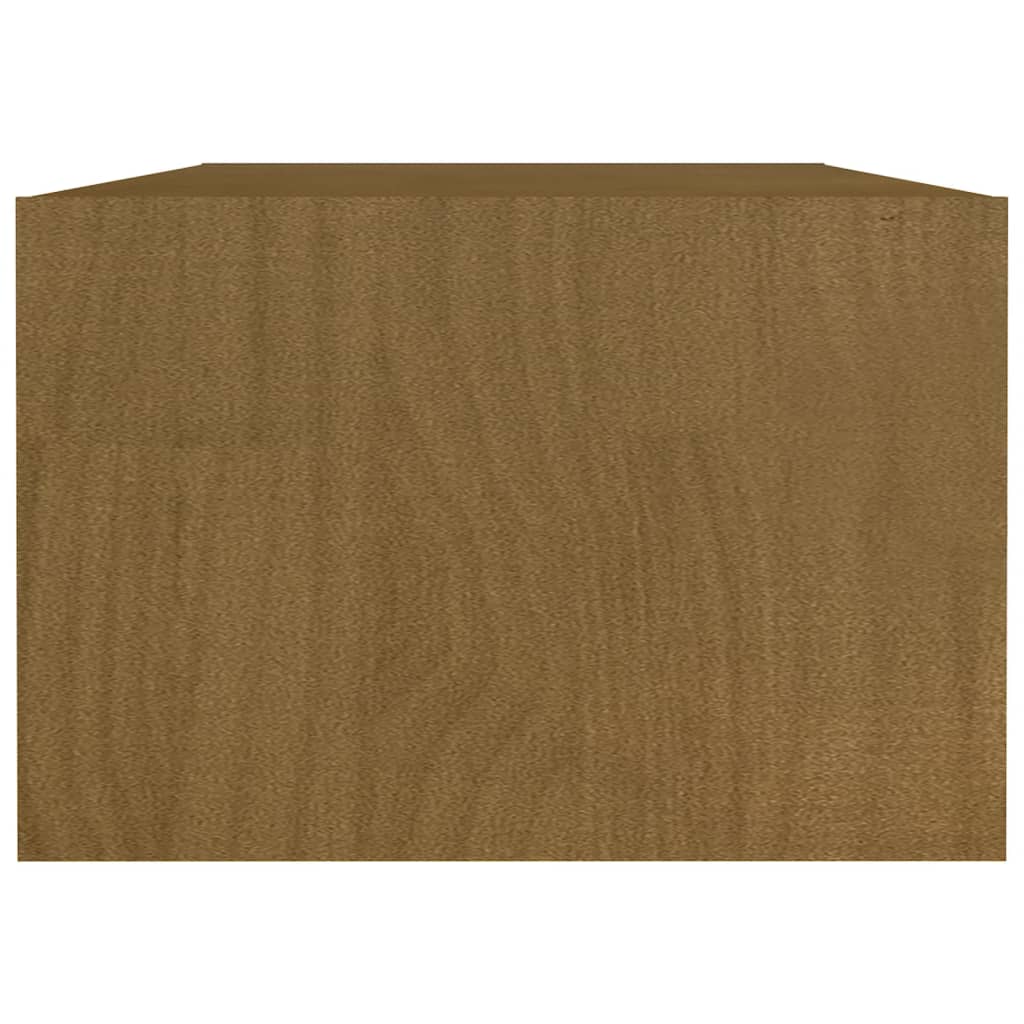 Mesa De Centro De Madera Maciza Pino Marrón Miel 110x50x34 Cm_4