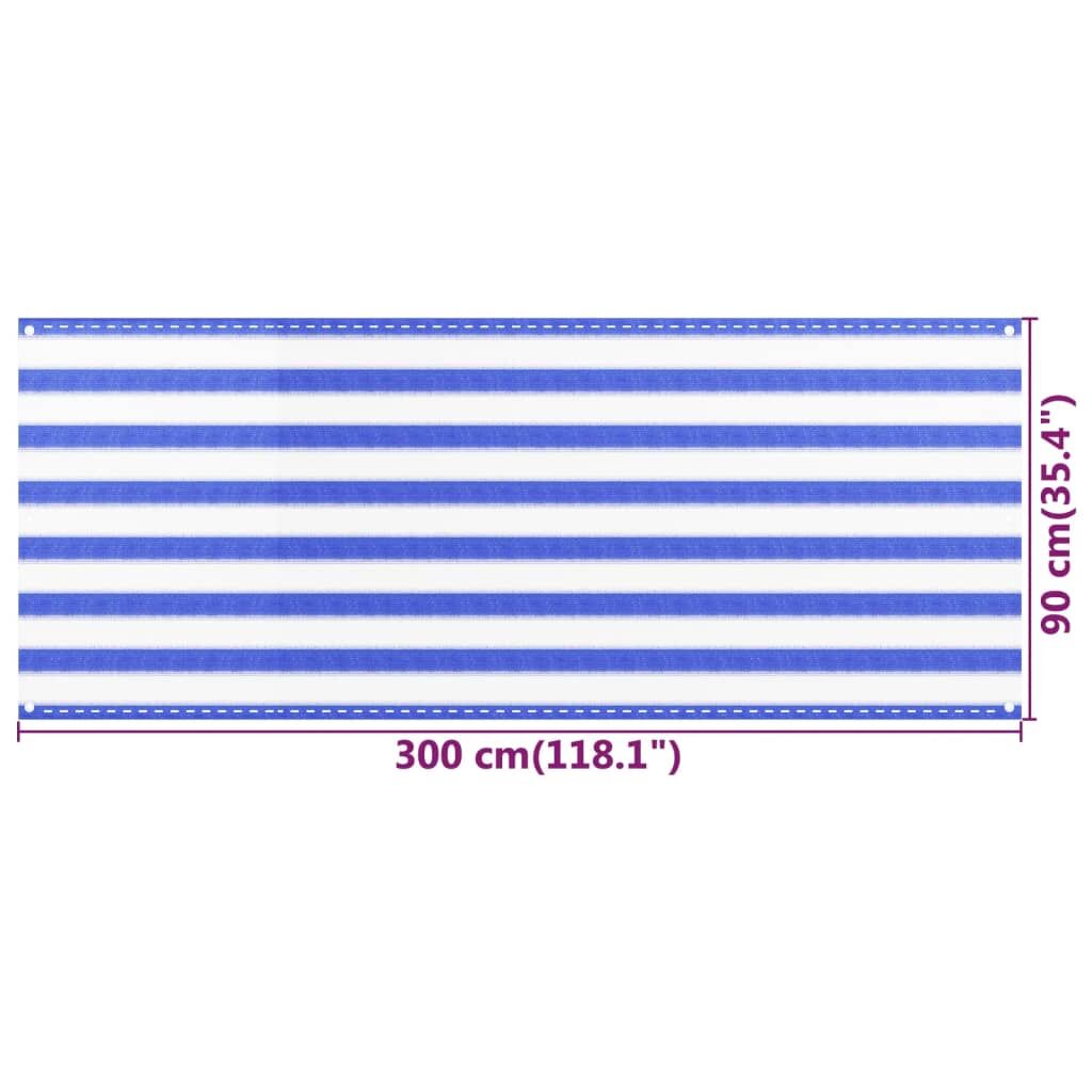 Vidaxl Toldo Para Balcón Hdpe Amarillo Y Blanco 90x300 Cm_4
