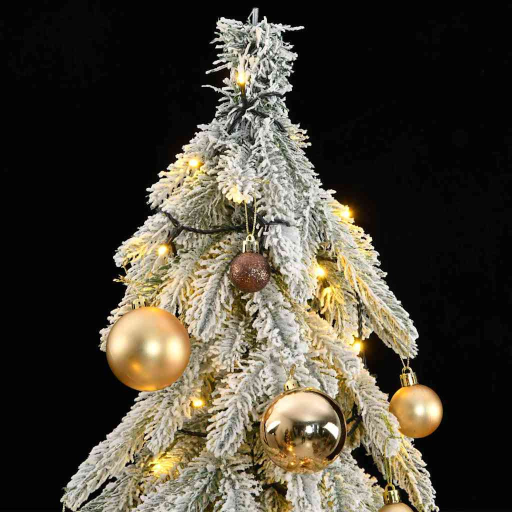 Vidaxl Árbol De Navidad Artificial Con 150 Leds Bolas Y Nieve 150 Cm_1