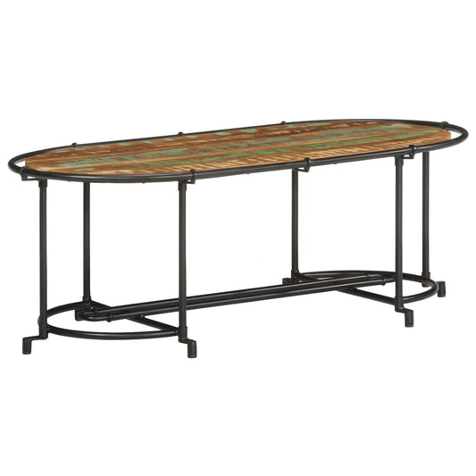 Mesa De Centro Madera Maciza Reciclada 110x55x40 Cm_0
