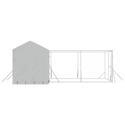 Perrera De Exterior Con Techo Acero Galvanizado Plata 6x6x2,5 M_4