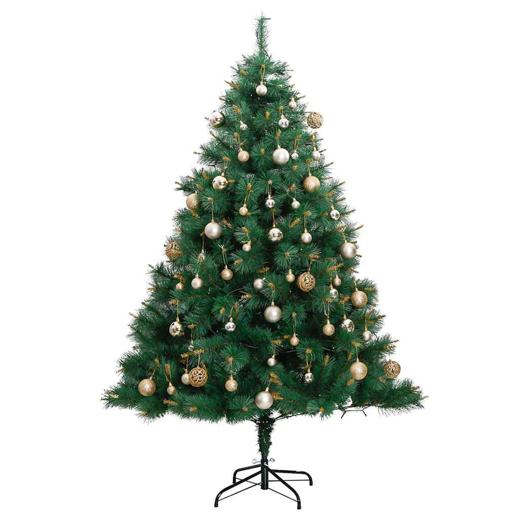Vidaxl Árbol Navidad Artificial Con Bisagras 150 Led Y Bolas 120 Cm_3