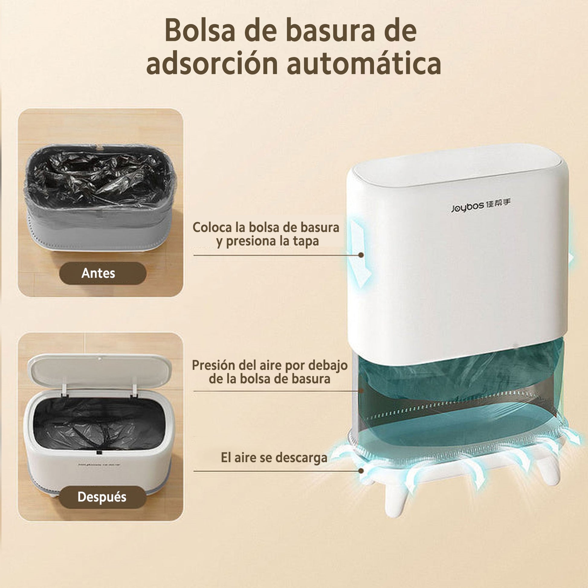 Cubo De Basura Con Altura 12,5l Joybos_2