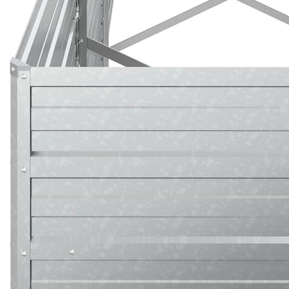 Arriate De Acero Galvanizado Plateado 320x40x77 Cm_5