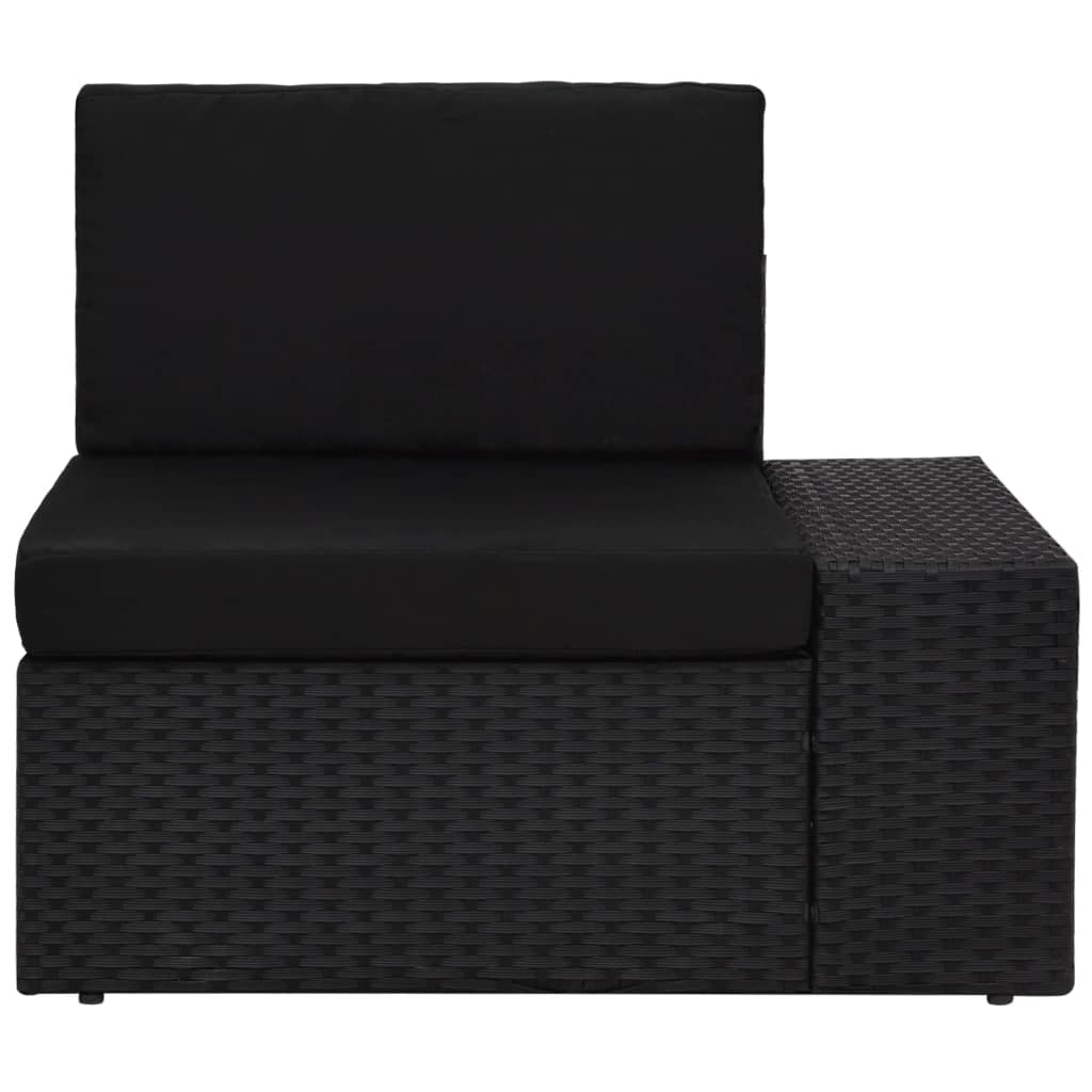 Vidaxl Sofá Seccional Esquina Reposabrazos Izquierdo Ratán Pe Negro_1