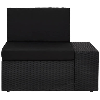 Vidaxl Sofá Seccional Esquina Reposabrazos Izquierdo Ratán Pe Negro_1